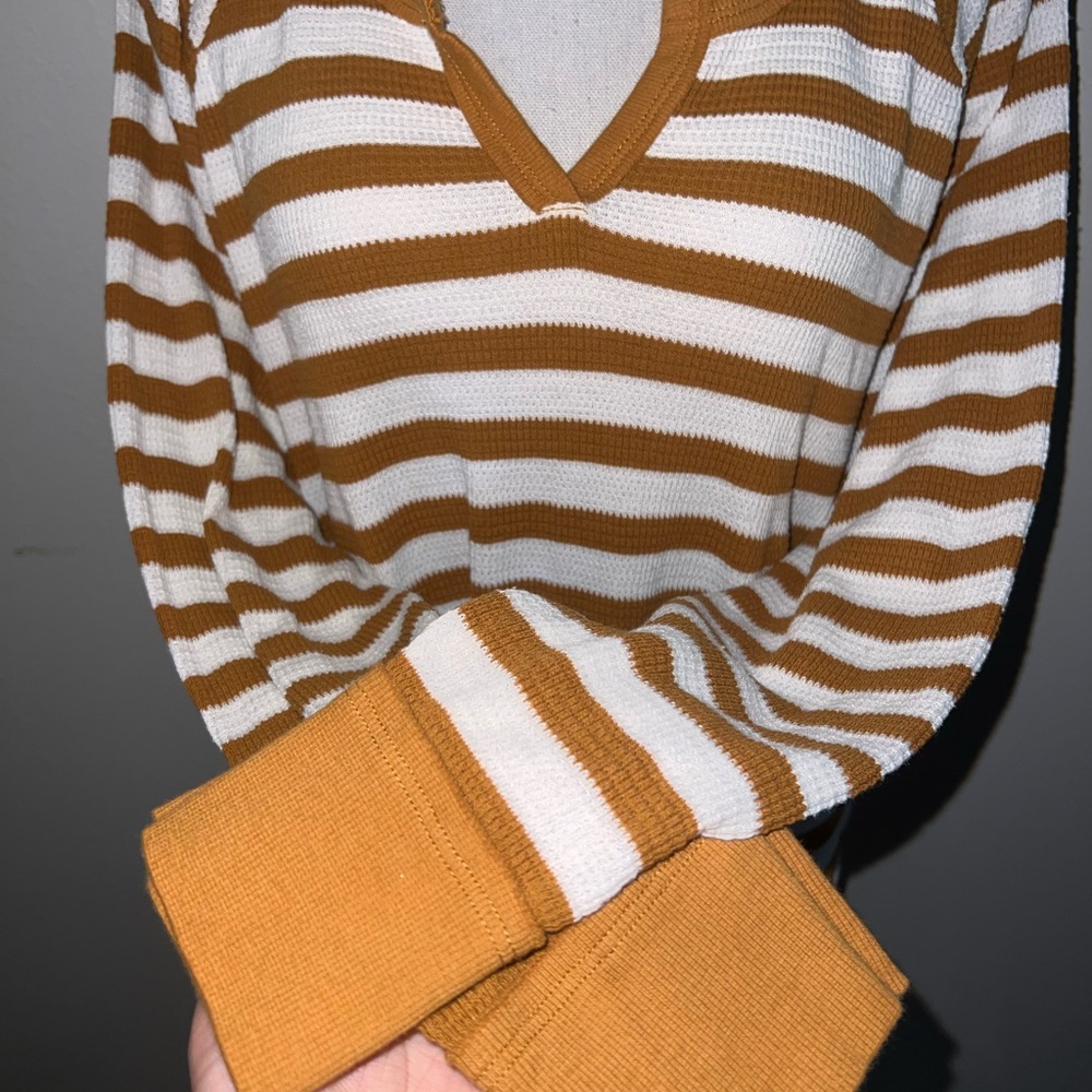 Anthropologie Striped V-Neck
